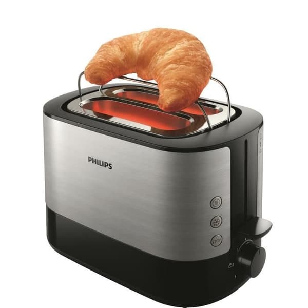 PHILIPS Viva Collection HD2637/90 brödrost - 2 extra breda fack - 7 bryningsnivåer - Svart