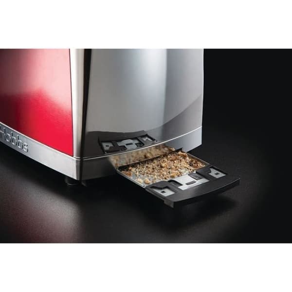Russell Hobbs 23220-56 Brödrost, Luna Brödrost, Snabbbakning, Browning Control, Bakvärmare ingår - Röd