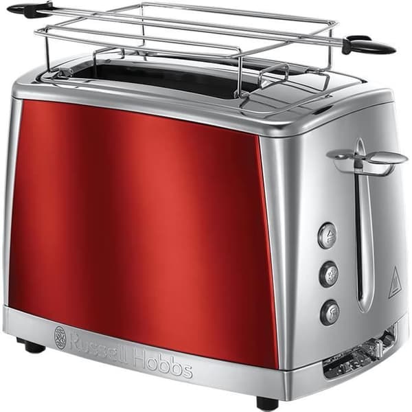 Russell Hobbs 23220-56 Brödrost, Luna Brödrost, Snabbbakning, Browning Control, Bakvärmare ingår - Röd