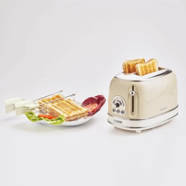 Vintage ARIETE 155/1 brödrost - 2 platser, 6-läges termostat, beige