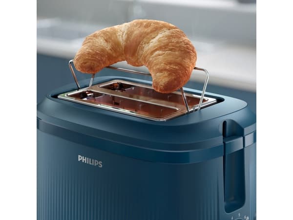 Philips 3000 series brødrister, 2 skiver, Blå, Knapper, Rotasjon, 900 W, 220 - 240 V, 50 - 60 Hz