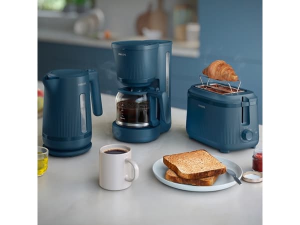 Philips 3000 series brødrister, 2 skiver, Blå, Knapper, Rotasjon, 900 W, 220 - 240 V, 50 - 60 Hz