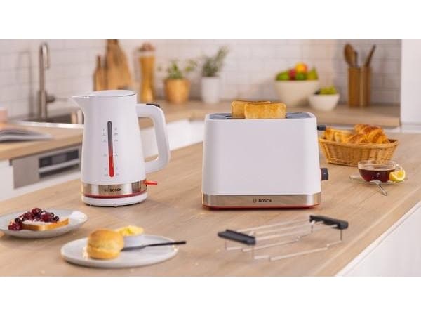 Bosch TAT4M221, 2 viipale(i)ta, Valkoinen, Ruostumaton teräs, Painikkeet, Rotaatio, 950 W, 220 - 240 V
