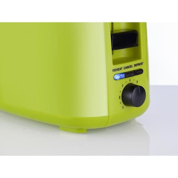 Korona 21133 Brödrost - grön - 2-skiva brödrost - 750 Watt - tillbehör för semlor - upptining och återuppvärmning