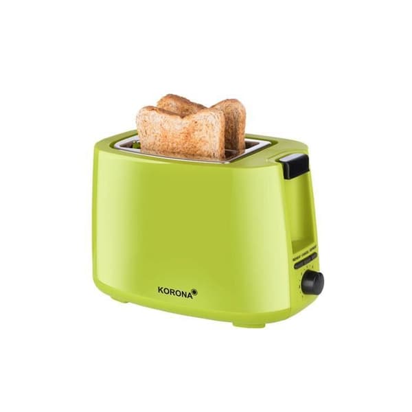 Korona 21133 Brödrost - grön - 2-skiva brödrost - 750 Watt - tillbehör för semlor - upptining och återuppvärmning