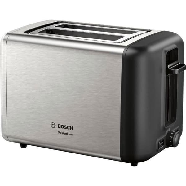 Bosch TAT3P420 brödrost - 2 platser - 970W - avfrostning - rostfritt stål/svart