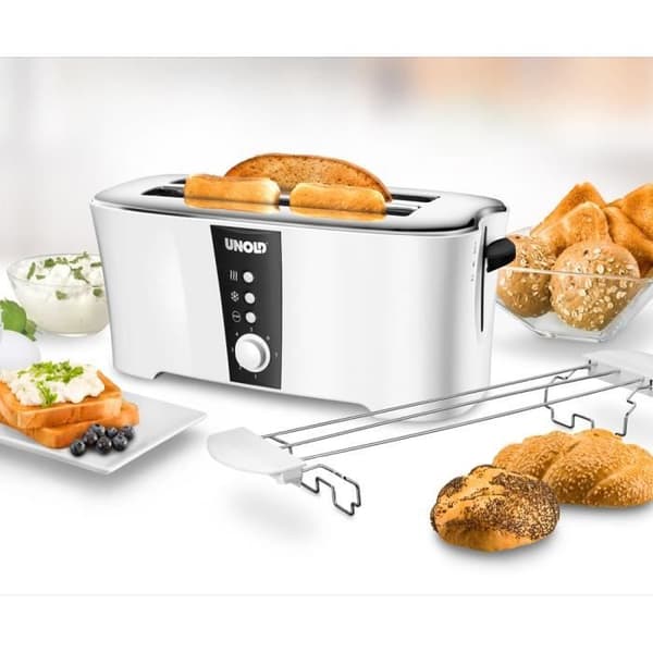 Brödrost - Unold - 38020 - 4 skivor - 1350 W - Svart och Vit - Rotativ