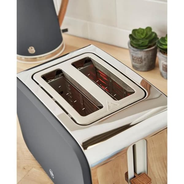 Nordic Modern Design 2-Slice Wide Slot Brödrost SWAN ST14610GRYNEU900W Grå 40906