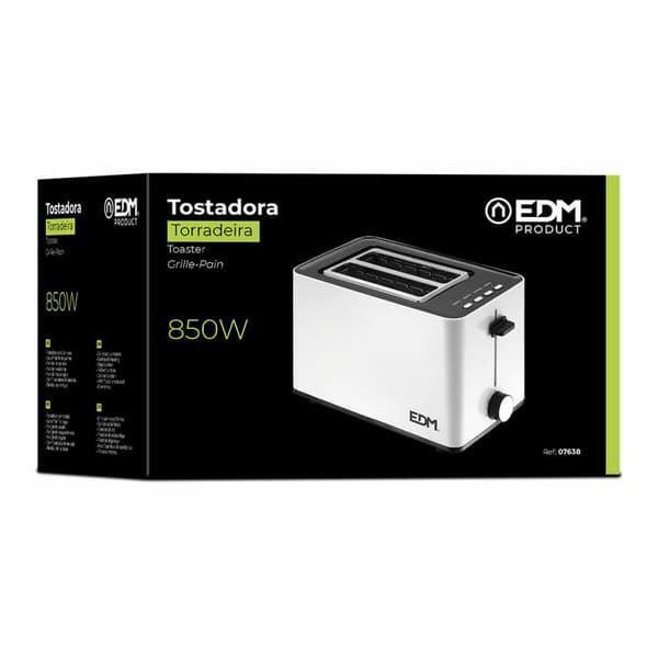 Brødrister EDM 07638 White Design 850 W