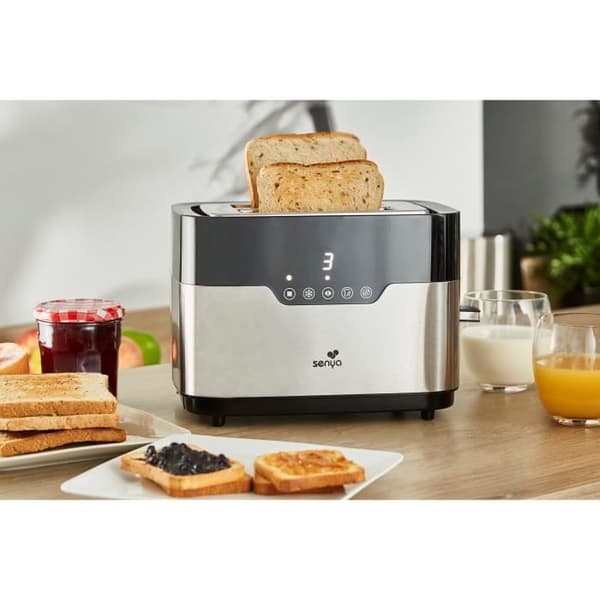 SENYA 2-skiva pekskärmsbrödrost i rostfritt stål - 850W - Smart brödrost