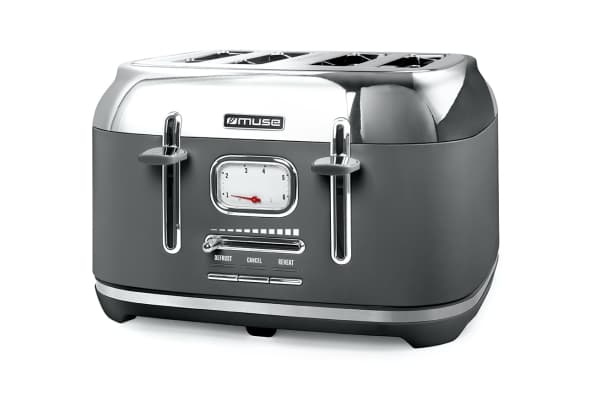 Muse MS-131 DG, 4 skivor, Grå, Rostfritt stål, Rostfritt stål, Knappar, Nivå, 1800 W, 220 - 240 V
