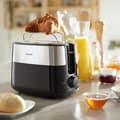 Miniatyrbild 4 av 4: Philips Daily Collection-brödrost, 2 toastfack, bullbricka, metall, svart (HD2516/90)