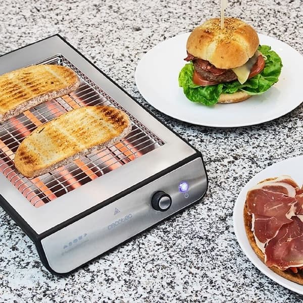 Cecotec Turbo EasyToast Basic horisontell platt brödrost. 3 kvartsmotstånd, 6 effektnivåer, smulbricka,