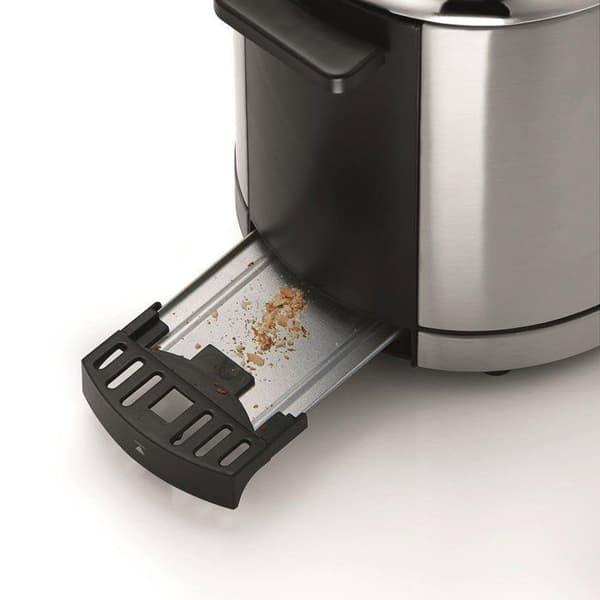 WMF LONO brödrost med dubbla spår - Svart och rostfritt stål - 7 bryningsnivåer - Bakverksvärmare - 900W