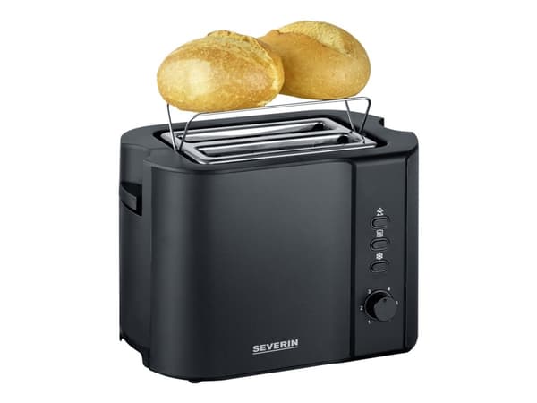 Severin AT 9552, 2 viipale(i)ta, Musta, Ruostumaton teräs, Painikkeet, Vipu, Rotaatio, 800 W, 0,85 m