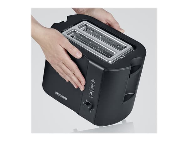 Severin AT 9552, 2 viipale(i)ta, Musta, Ruostumaton teräs, Painikkeet, Vipu, Rotaatio, 800 W, 0,85 m