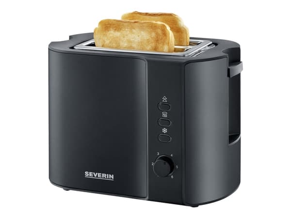 Severin AT 9552, 2 viipale(i)ta, Musta, Ruostumaton teräs, Painikkeet, Vipu, Rotaatio, 800 W, 0,85 m