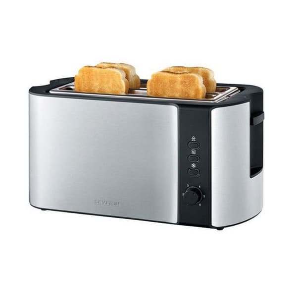 Brödrost - SEVERIN - 2590 - 2 fack - 1400W - borstat rostfritt stål/svart