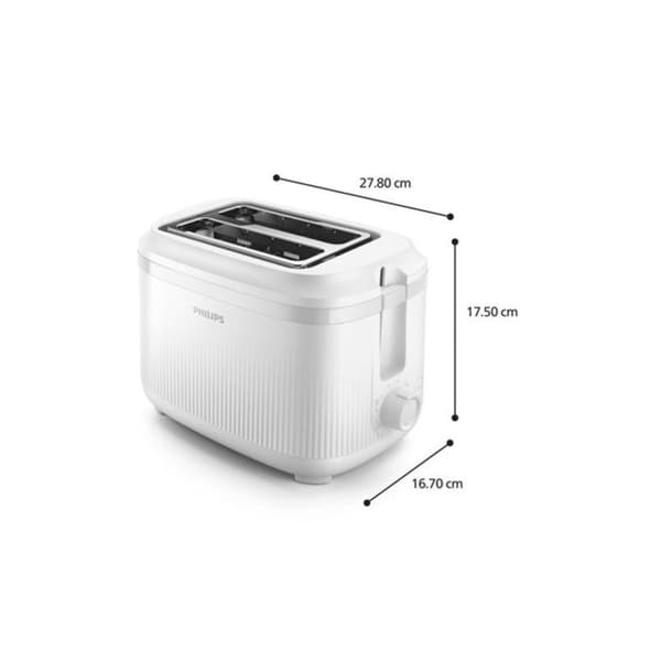 Philips Brödrost med Bakverksvärmare Series 3000, 900 W, Vit (HD2511/00)