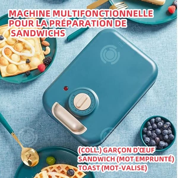 INN Smörgåsmaskin 220V multifunktions smörgåsmaskin med utbytbara non-stick lättstäda brödrostplattor