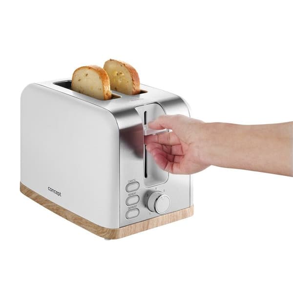 Elektrisk brödrost Concept TE2015, 930W, 7 bruningsgrader, vit