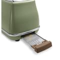 Miniatyrbild 4 av 4: Brödrost - Delonghi - Icona Vintage - 2 skivor - 6 positioner - Olivgrön/choklad