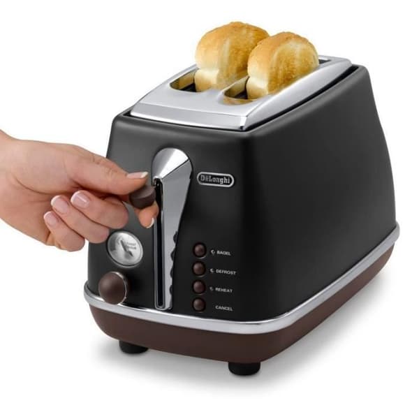 DELONGHI CTOV 2103.BK Vintage Icona Brödrost - Svart och Brun