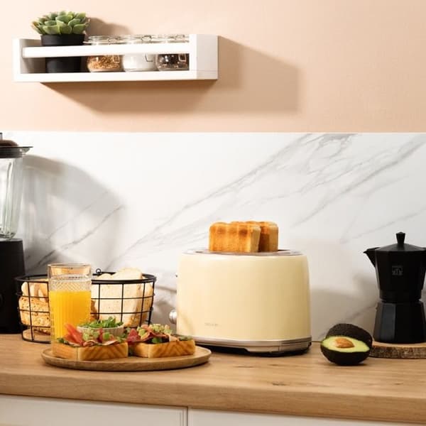 Cecotec Vertikal Brödrost Toast&amp;Taste 1000 Retro Dubbel Beige