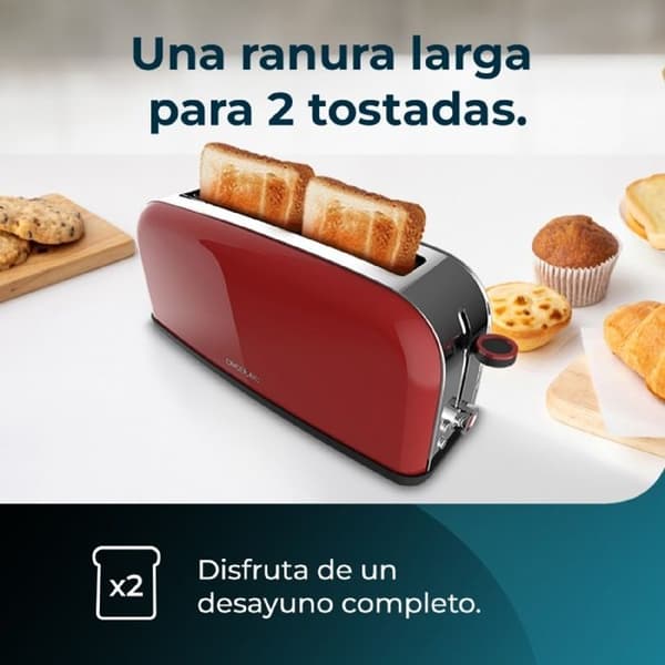 Cecotec Vertikal brödrost Toastin' time 850 Röd Long Lite