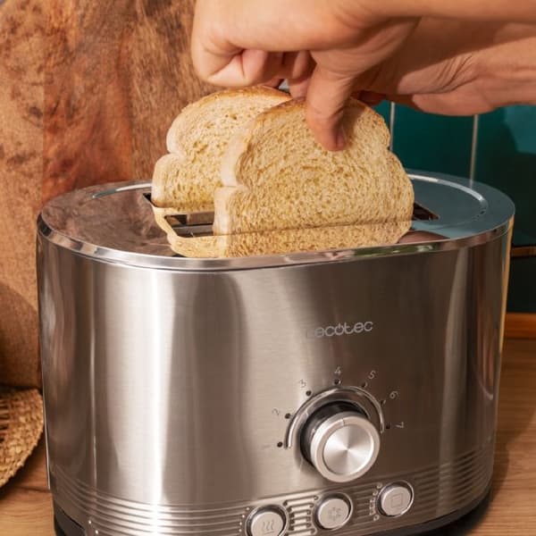 Vertikal brödrost - CECOTEC - Shine&amp;Toast - 850 W - 2 skivor - 7 brunningsnivåer