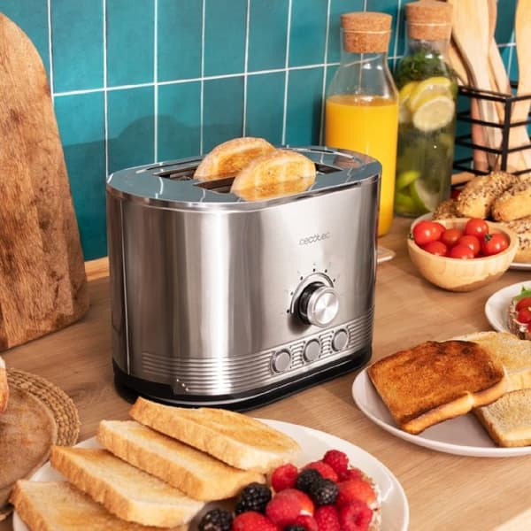Vertikal brödrost - CECOTEC - Shine&amp;Toast - 850 W - 2 skivor - 7 brunningsnivåer