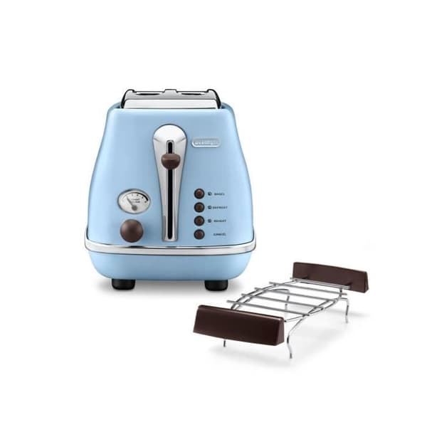 Icona Vintage Brödrost - DELONGHI CTOV 2103.AZ - 2 platser - 6 positioner - Blå och Brun