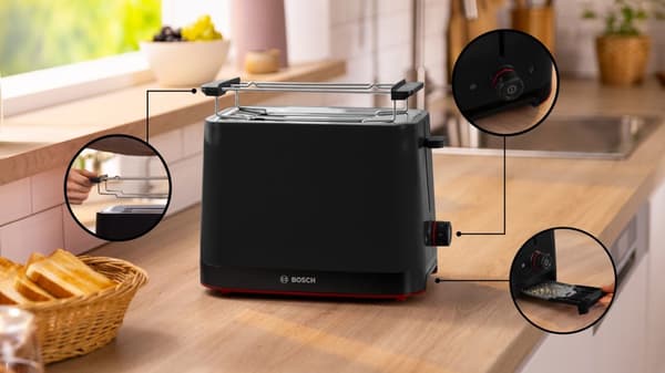 Bosch TAT3M123 brødrister 2 skiver 950 W Sort