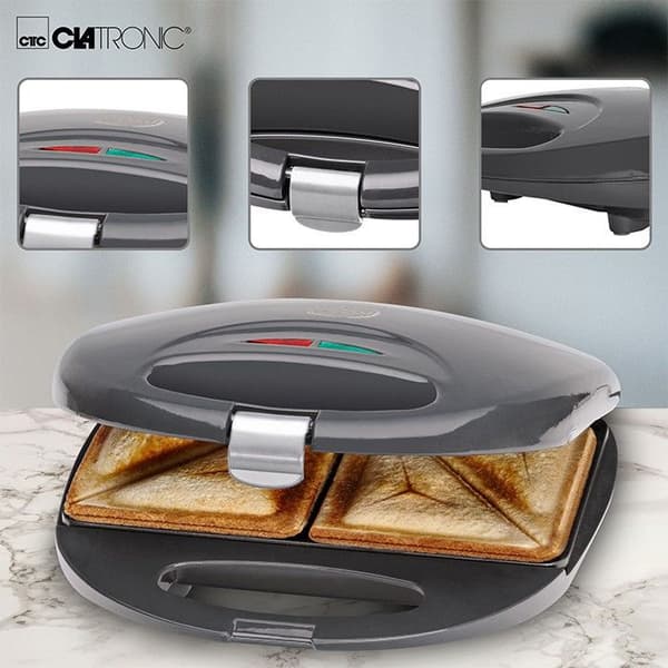 Smörgås och Croque Monsieur Maker Clatronic ST 3477 Grå