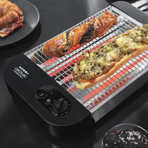 Turbo EasyToast Basic horisontell platt brödrost - Cecotec - Svart - 2 skivor - 900W