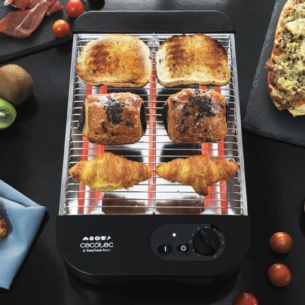 Turbo EasyToast Basic horisontell platt brödrost - Cecotec - Svart - 2 skivor - 900W
