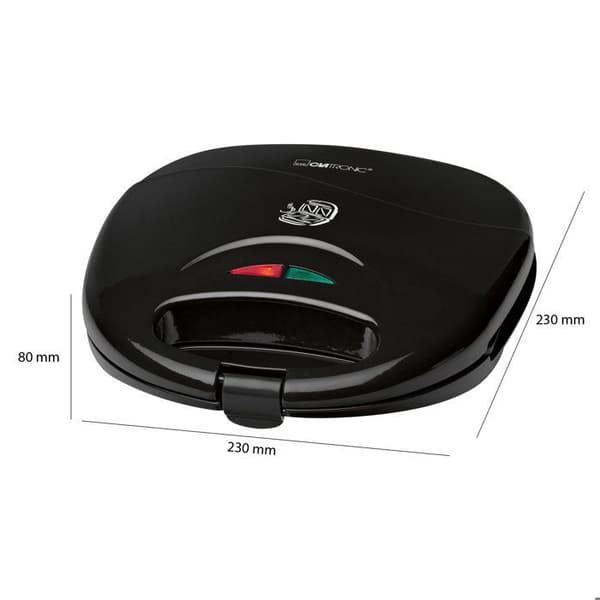 Smörgås och Croque Monsieur Maker Clatronic ST 3477 Svart - Non-stick triangulära tallrikar - 750W