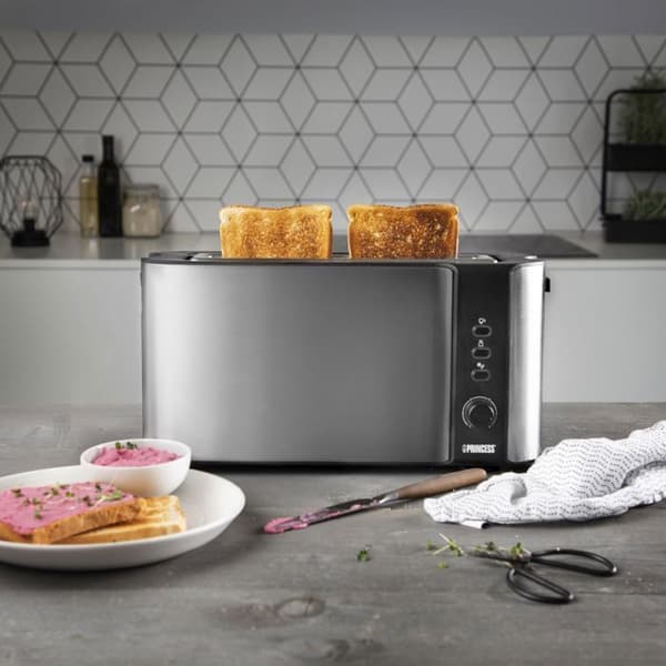 Princess 142353 Brödrost - Extra djupt spår - Rostfritt stål - 1000 W
