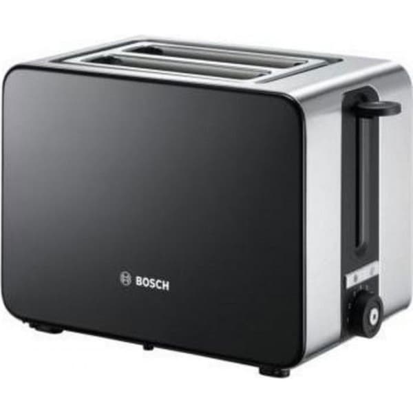 Brödrost - BOSCH TAT7203 - 2 skivor - 2 spår - rostfritt stål/svart