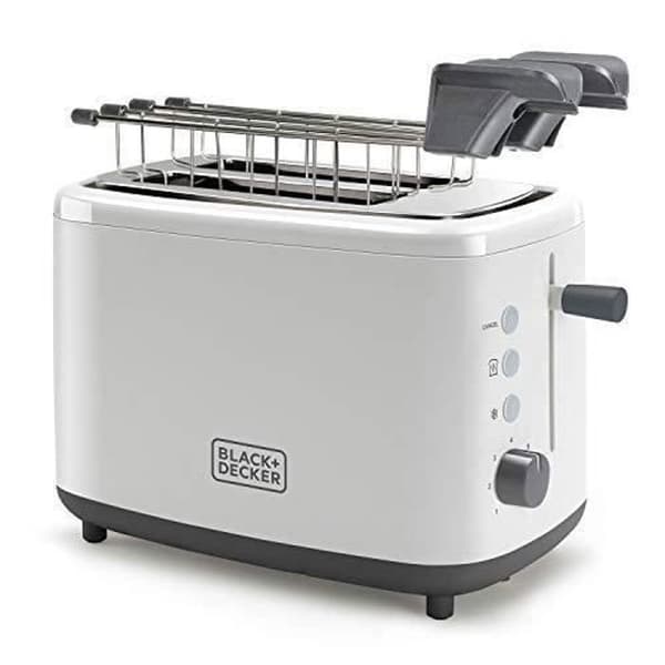 BLACK+DECKER BXTOA820E 820W brödrost, 2 platser, 3 funktioner, 7 nivåer, självcentrerande, 2 tång för alla typer av bröd