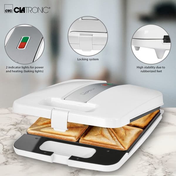 Monsieur XXL smörgåsmaskin Clatronic ST 3629 Vit