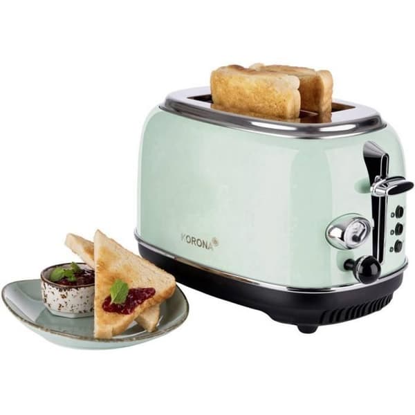 Brödrost - Korona - 21665 - Färg mynta - 2 skivor - Specialgrill för bakverk