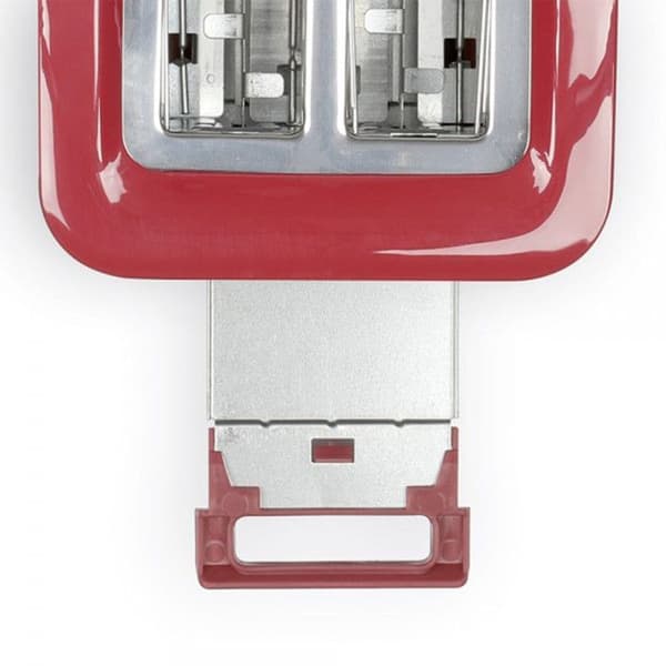 Brödrost - Livoo - Röd - 2 skivor - 7 bryningsnivåer - Automatisk utmatning