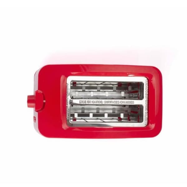 Brödrost - Livoo - Röd - 2 skivor - 7 bryningsnivåer - Automatisk utmatning