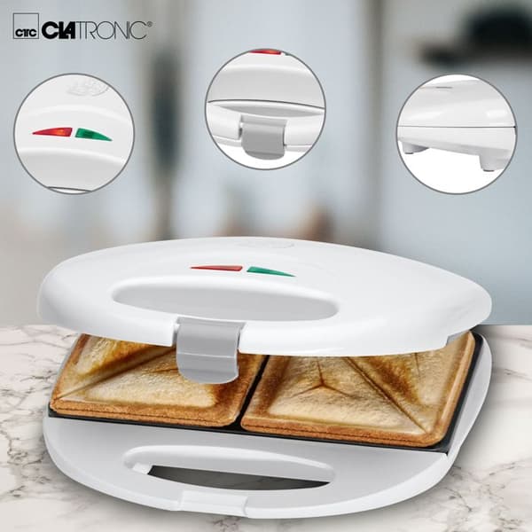 Smörgås och Croque Monsieur Maker Clatronic ST 3477 Vit