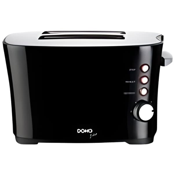 DOMO brödrost - 2 skivor - Svart - 850W - 7 bryningsnivåer