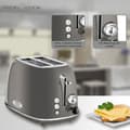 Miniatyrbild 2 av 4: Brödrost med bred öppning 2 skivor Vintage design 3 funktioner 6 nivåer Proficook TA 1193800WGray