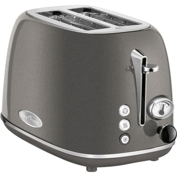 Brödrost med bred öppning 2 skivor Vintage design 3 funktioner 6 nivåer Proficook TA 1193800WGray
