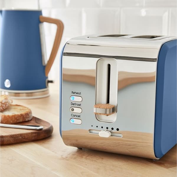 Bred brödrost 2 skivor Modern Nordic Design SWAN ST14610BLUNEU 900W Blå 49374