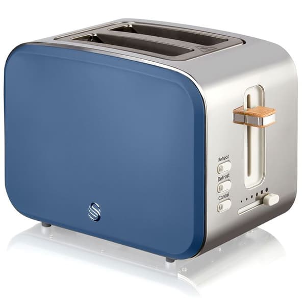 Bred brödrost 2 skivor Modern Nordic Design SWAN ST14610BLUNEU 900W Blå 49374